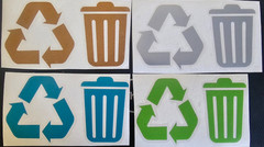 Multi Color-Trash and Recycle – sticker decals for home &office – 3 inch.