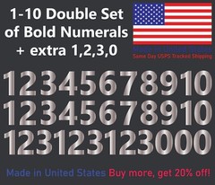1-10 Bolston Bold Outdoor Vinyl Decal Numbers for Mailbox, Door, Address, Locker
