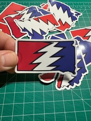South Dakota Stealie – Grateful Dead – Laminated Vinyl Sticker 3″x2″