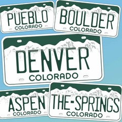 Colorado License Plate Stickers – Choose Your CO City or National Park Decal