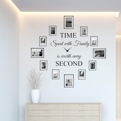 Time Spent with Family is Worth Every Second Wall Decal Decor Clock Family Qu…