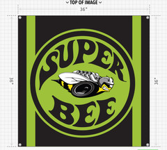 Super Bee vinyl banner man cave garage approx 3×3 scat pack green