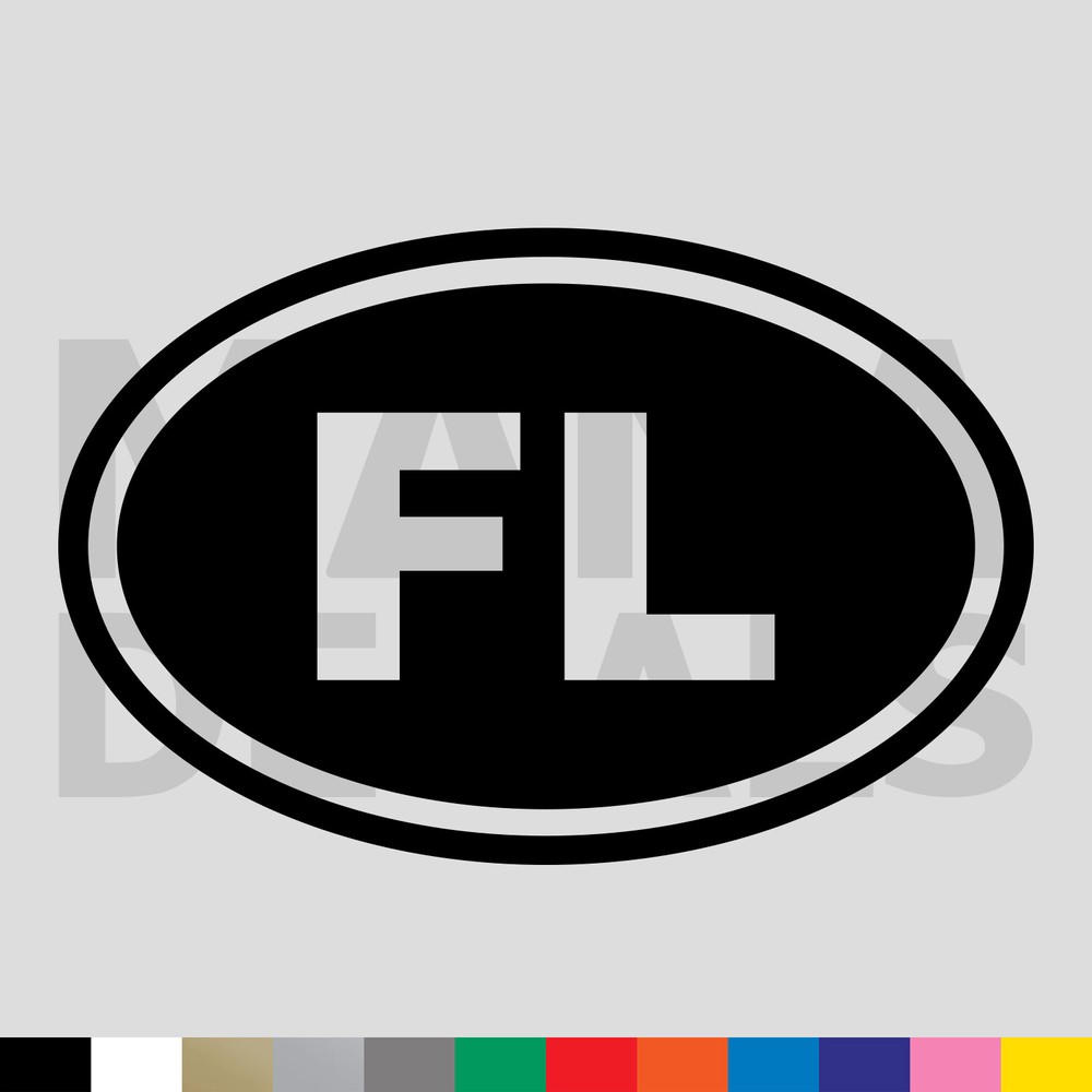 Florida FL State Oval Vinyl Die Cut Decal Sticker