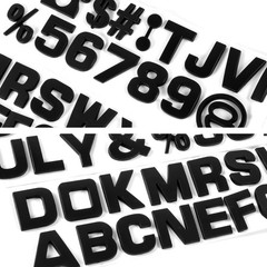 Lamoutor 43Pcs Car Emblem Letters Small size (height 1.1 inches), B-Black