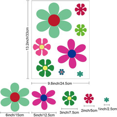 12 Sheets Daisy Stickers Flower Car Decals Self Adhesive Vinyl Retro Butterfly F