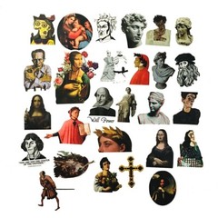150pcs Famous Painting Vinyl Stickers, Artist Monet Van Gogh,0012345