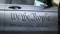 “We the people” Vinyl high tack sticker with original caligraphy from the const