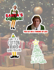 Elf Christmas Movie 4pc Sticker Pack