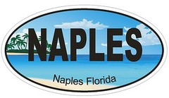Naples Florida Oval Bumper Sticker or Helmet Sticker D1252 Euro Oval