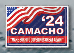 Funny Political Sticker Vote CAMACHO for President Idiocracy Biden Trump 6x4INCH