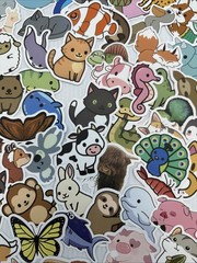 Lot Of 163 Random Small Animal Stickers Decals {HH}