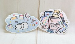 x2 Marshmallow Studio MMS Cocoa Cloud Stationery Journal Vinyl Sticker Flake Set