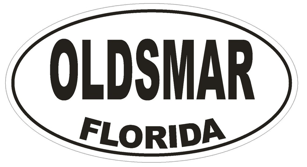 Oldsmar Florida Oval Bumper Sticker or Helmet Sticker D1577 Euro Oval