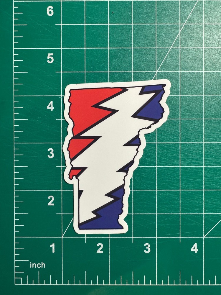 Vermont Stealie – Grateful Dead – Laminated Vinyl Sticker 2″x3″