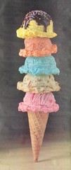 Food Challenge GIANT 5 Scoop Ice Cream Photo Door Wall Mural Poster 82.5” X 34”