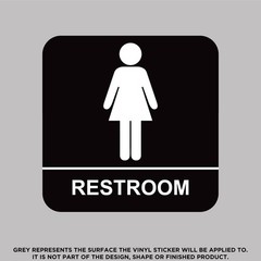 Various Bathroom & Rest Room High Quality Vinyl Sticker Signs & Decals