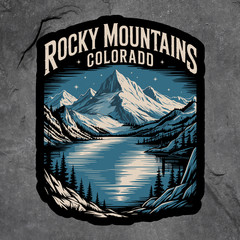 Rocky Mountains Colorado sticker vinyl decal lake destination fishing camping