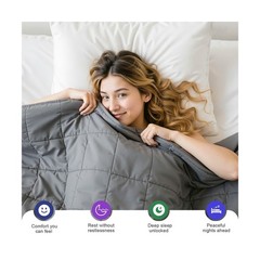 Weighted Blanket for Adults – 15lbs 48″x72″ Cooling Heavy Blank… USA FAST SHIP