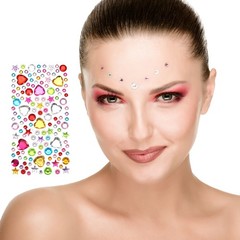 505Pcs Gems Stickers 5 Sheet Flower Rhinestone Stickers Multicolor