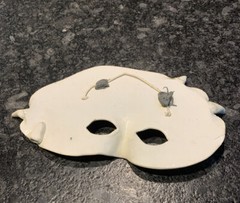 Pottery Handpainted Face Wall Mask 12” In Length By 6 1/2” Wide Beautiful