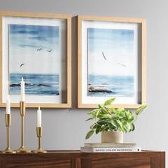 Threshold Coastal Seascape Duo Poster Landscape Modern Set of 2 16″x20″ Wall