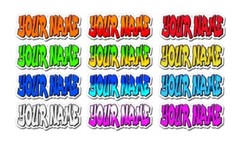 Custom Personalized Vinyl Graffiti Name Decal Sticker Car BLUE or YOUR CHOICE