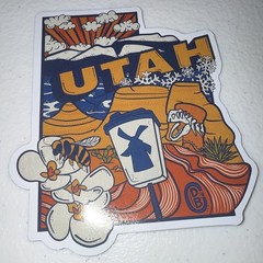 Utah State Travel Decorative Vinyl Wall Sticker Self-Adhesive, Multicolor
