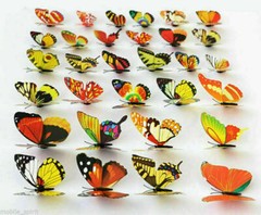 24pcs Multicolor Artificial Butterflies with Magnet Home Decorations Accessories