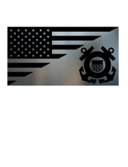 USA FLAG UNITED STATES COAST GUARD USCG TACTICAL METALLIC CHROME VINYL DECAL