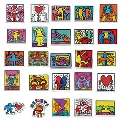 100pcs Waterproof Keith Haring Stickers, Artist STICKERS