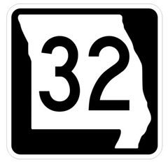 Missouri State Route 32 Sticker Decal R7167 Highway Sign Road Sign
