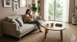 Khoảng cách khi bố trí ghế sofa trong phòng khách - Sapana House